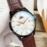 Hot Sale Replica Longines Watch White Dial Brown Leather Strap Men's Watch 40mm